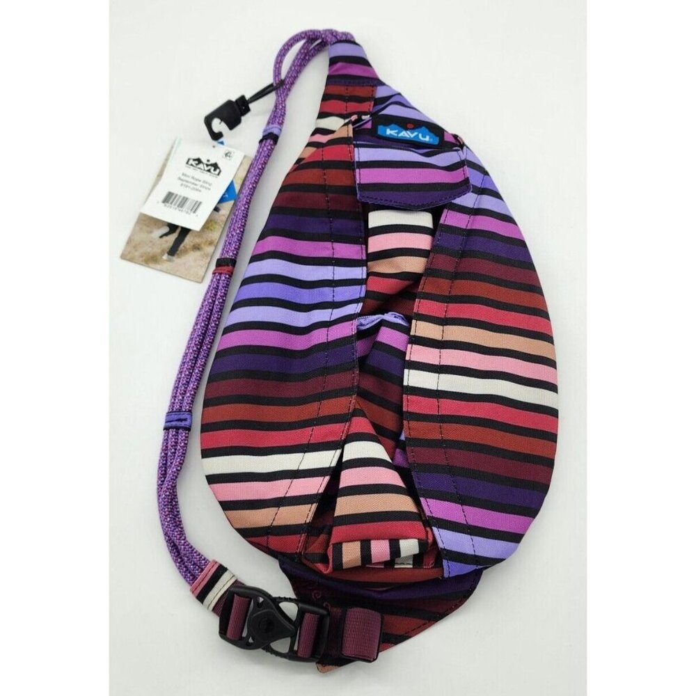 NEW KAVU Original‎ Mini Rope Sling Pack Adjustable Rope Strap September Stripe